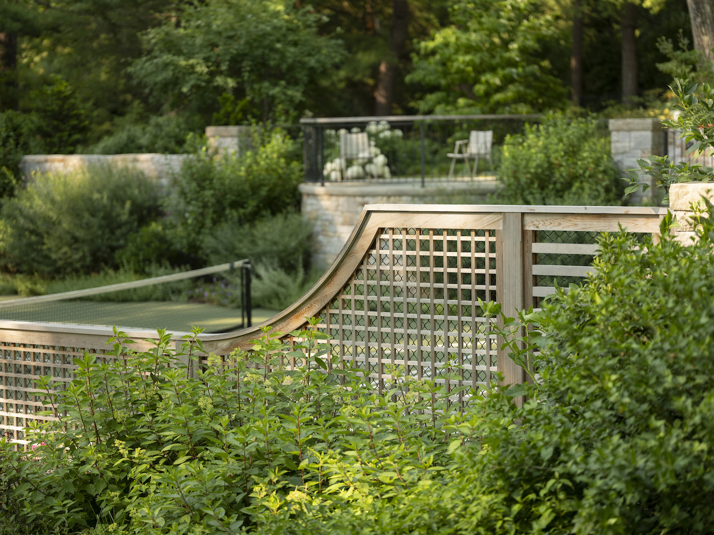 Landscape Creations, Gregory Lombardi Design, Wellesley, Sport Court Overlook
