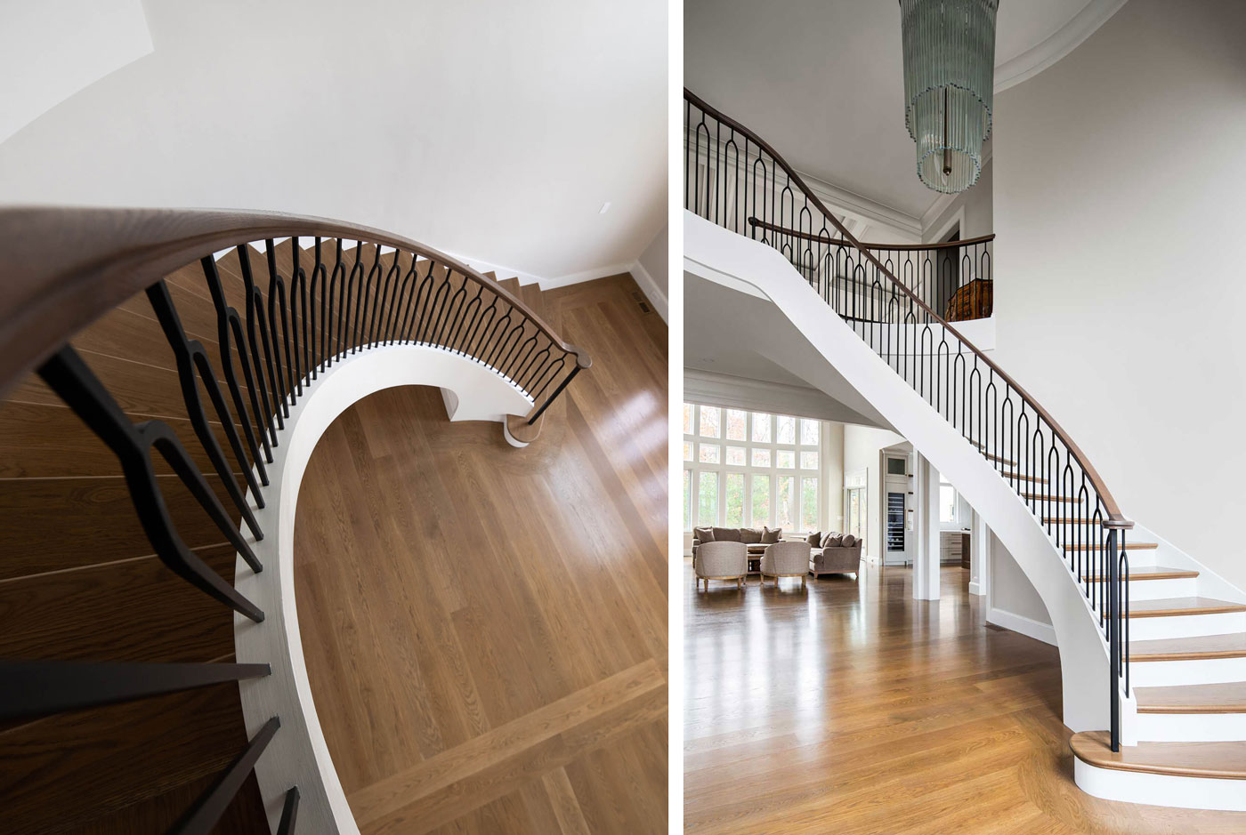 Curved Stair. Horner Millwork, Cooper Stairworks