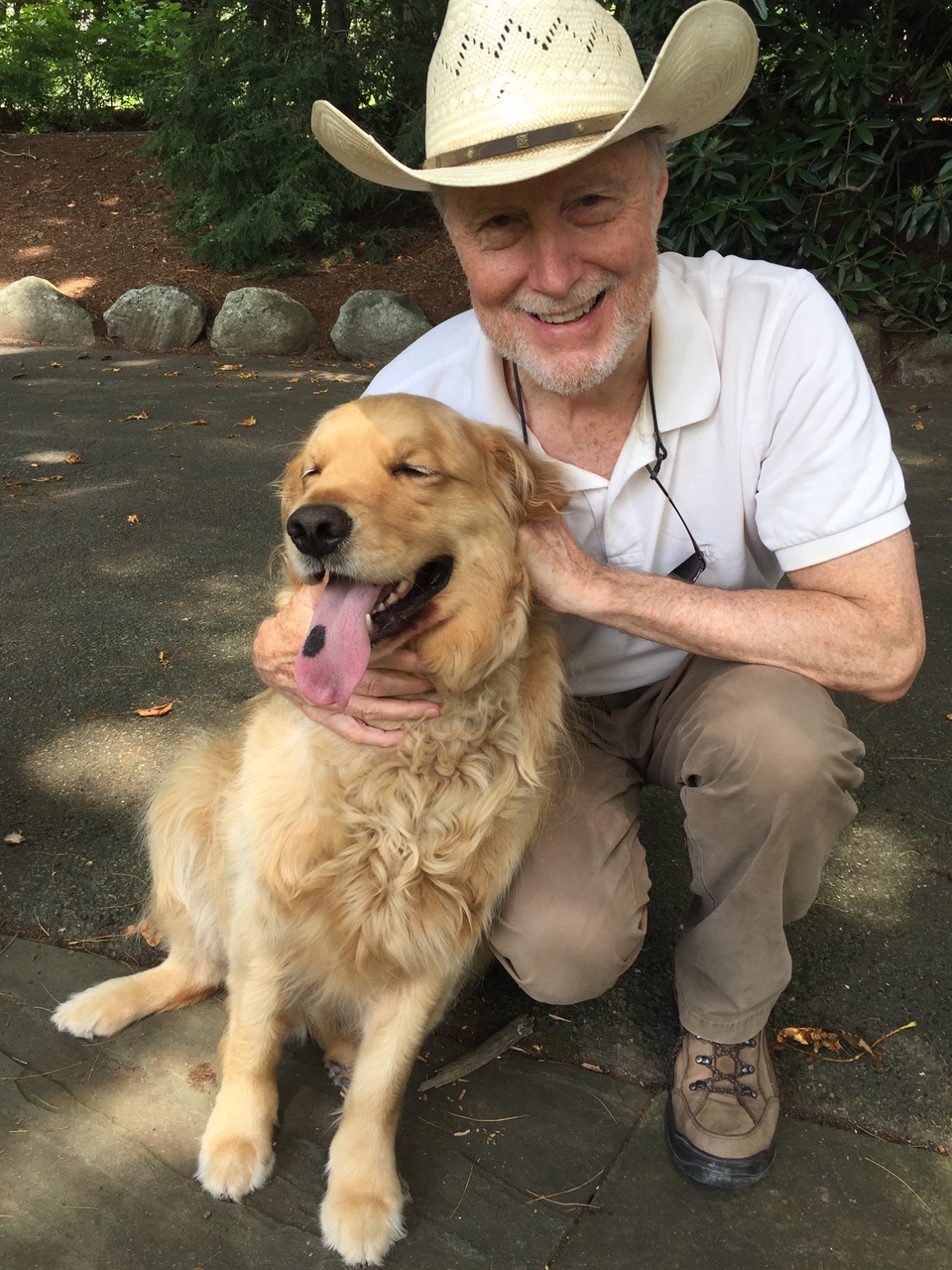 man with his dog