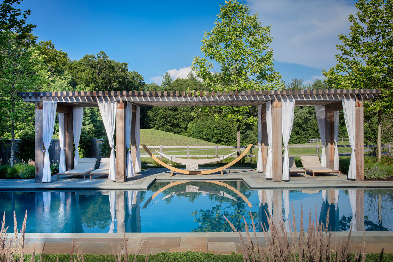 a blade of grass, pergolas, outdoor spaces
