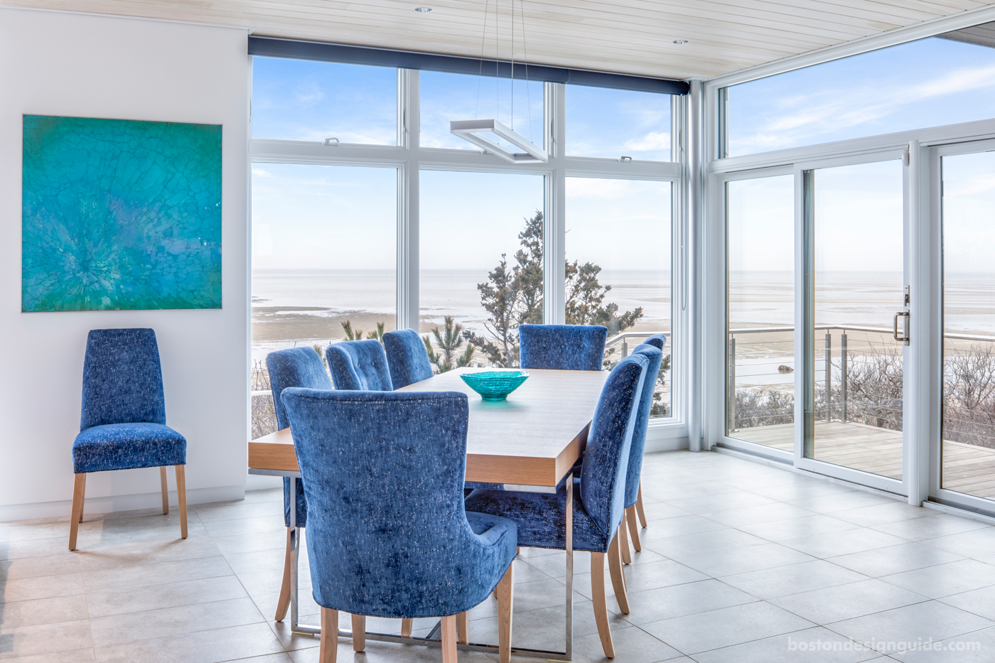 Contemporary living room on the beach