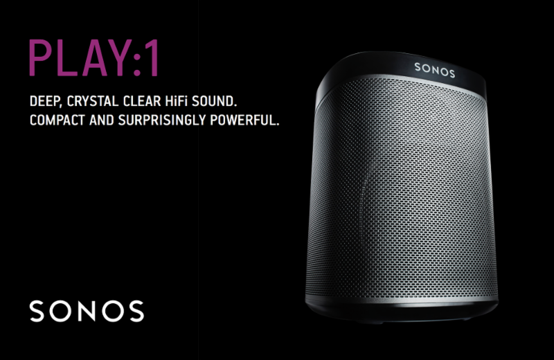 The Sonos, Play: 1 is a compact wireless speaker that gives off the most clear, powerful HiFi sound at any volume. Audio Video Intelligence