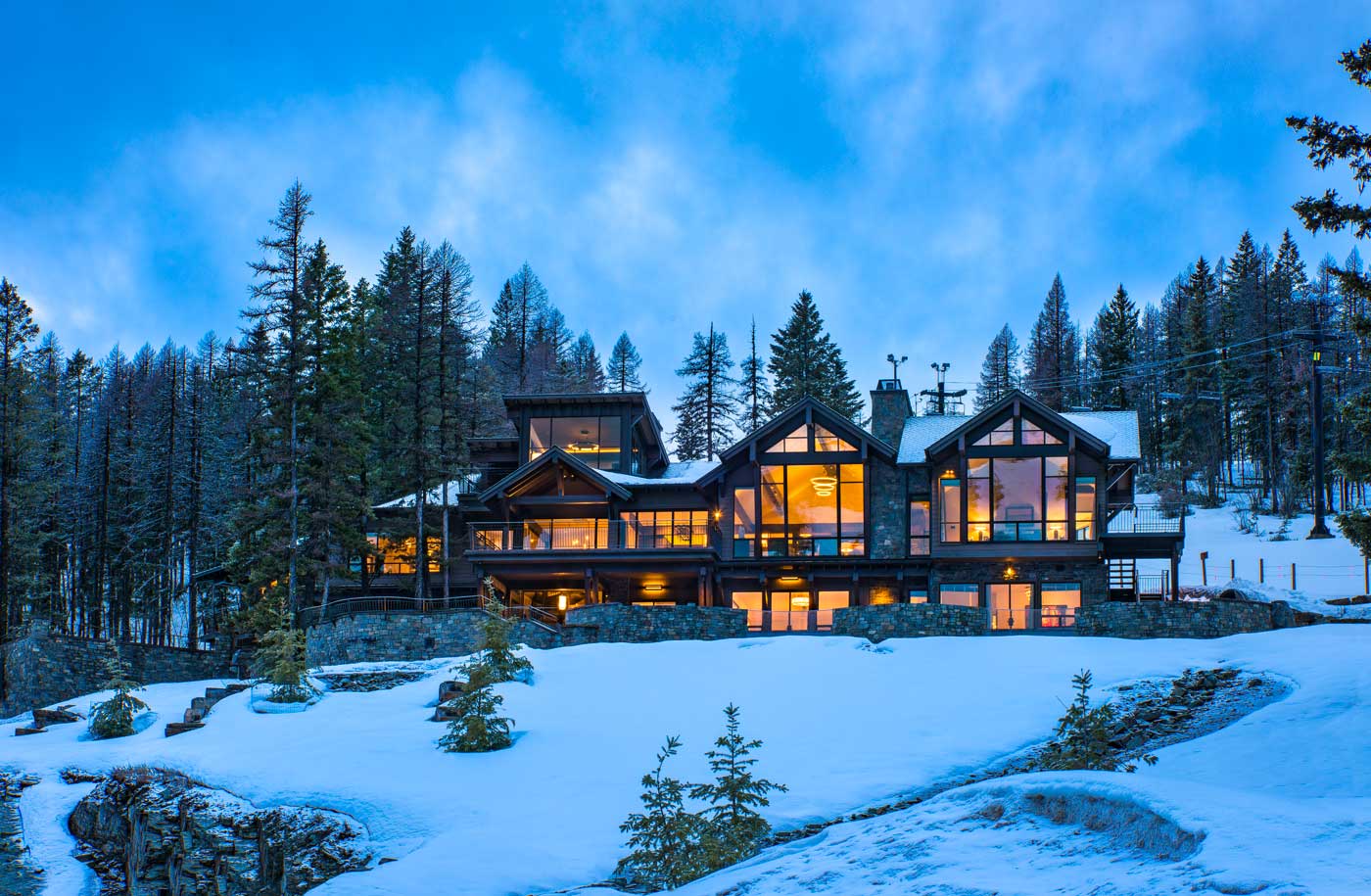 view of house in the snow