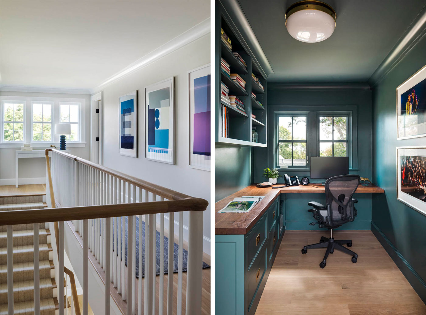 Archwright-LDa Edgehill Cape Cod Stairway (left) and Office (right). Photo: Greg Premru