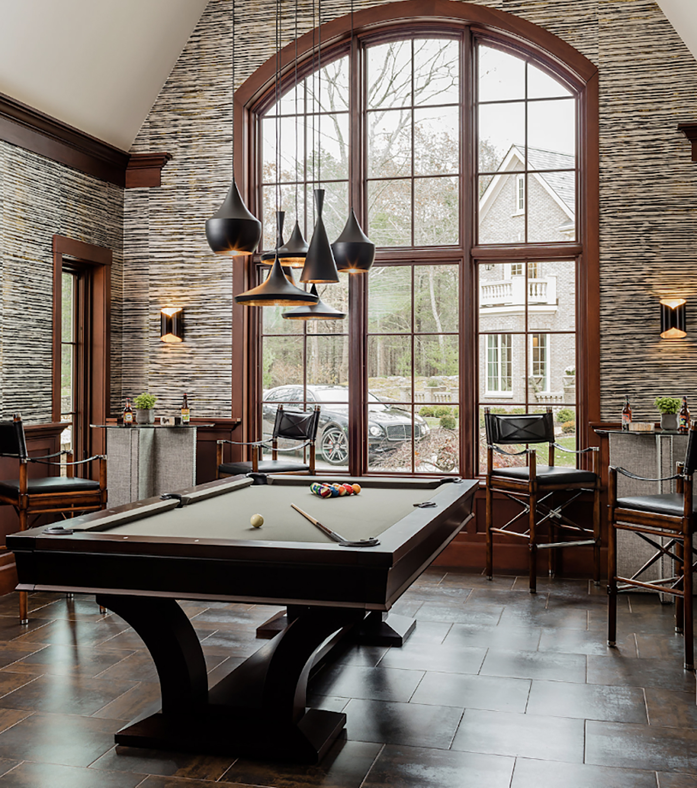 Ciche Home Pool Table - Betsy Bassett Interiors; Michael J. Lee Photography