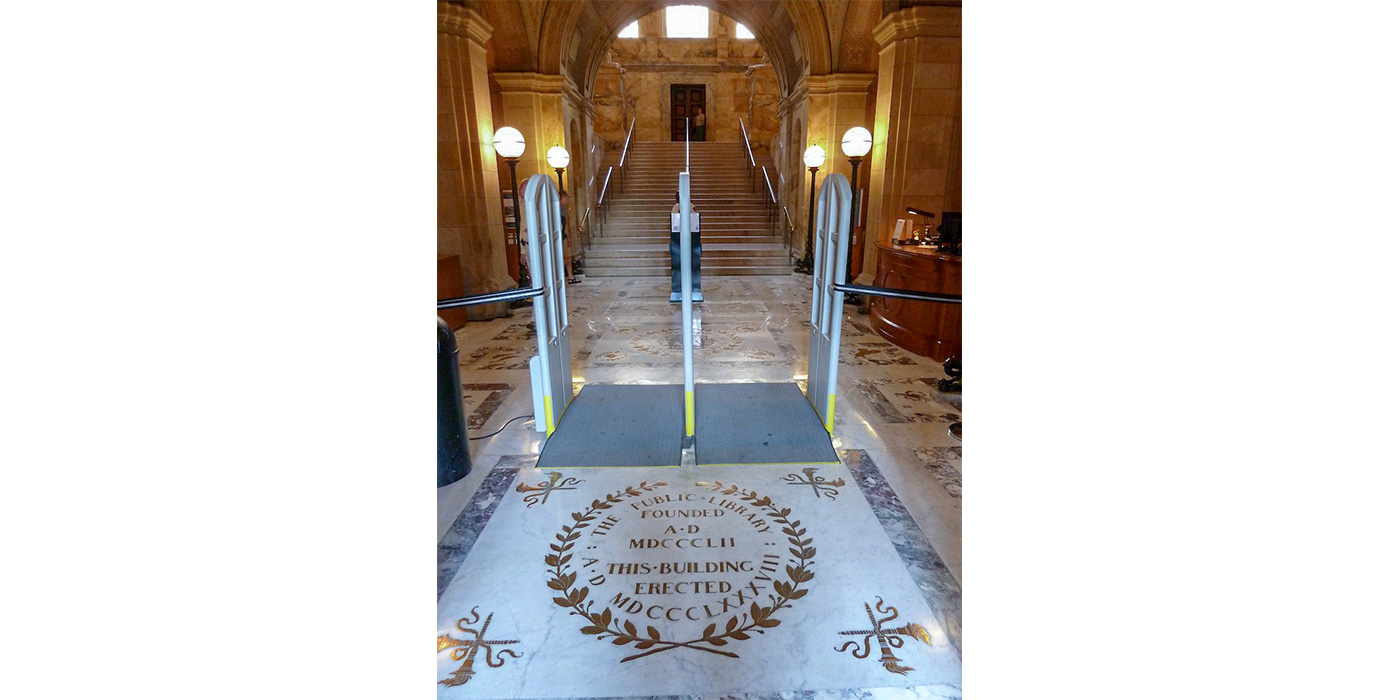 Marble restoration on the Boston Public Library by Boston Stone Restoration