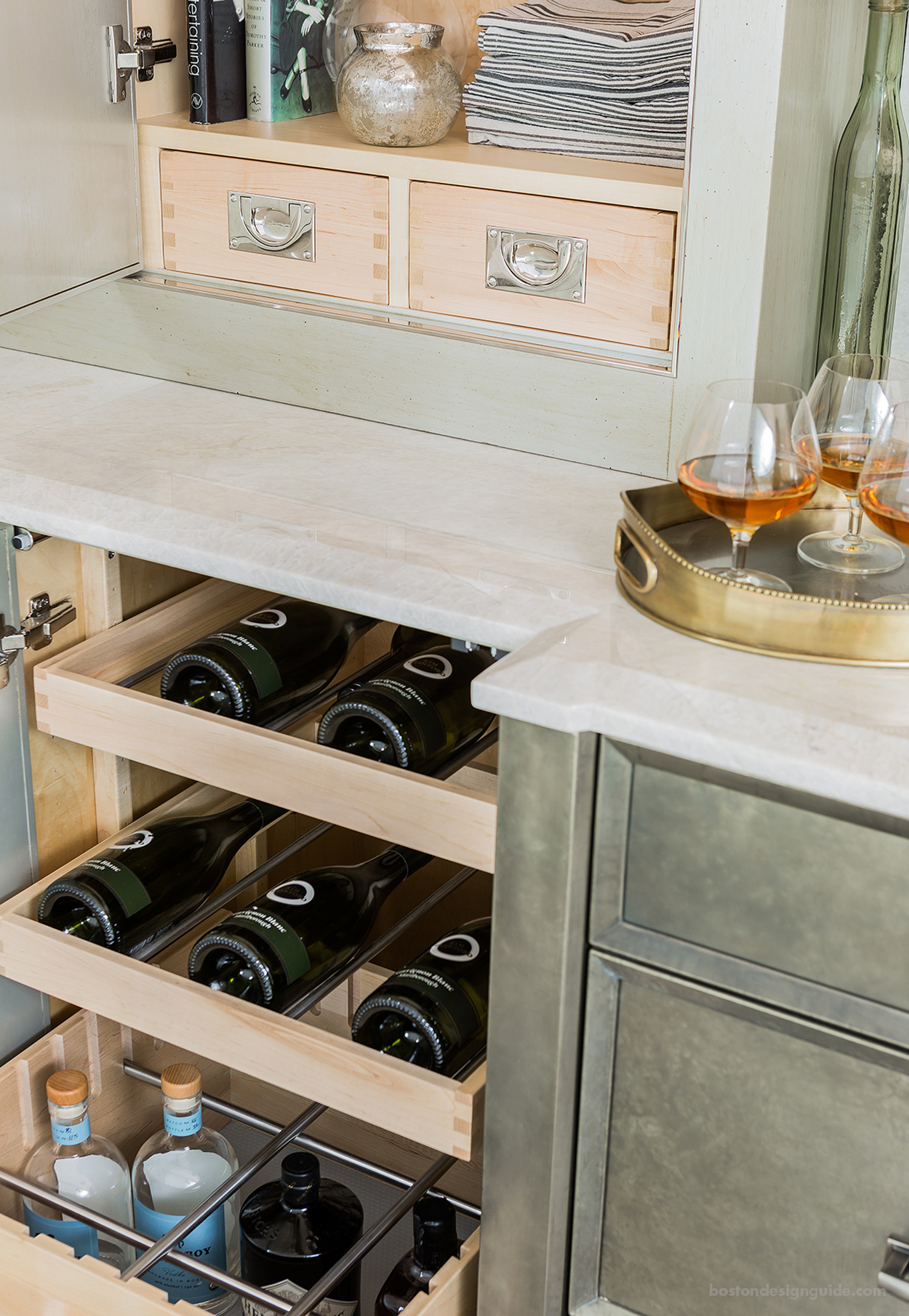 High-end custom built-in wet bar