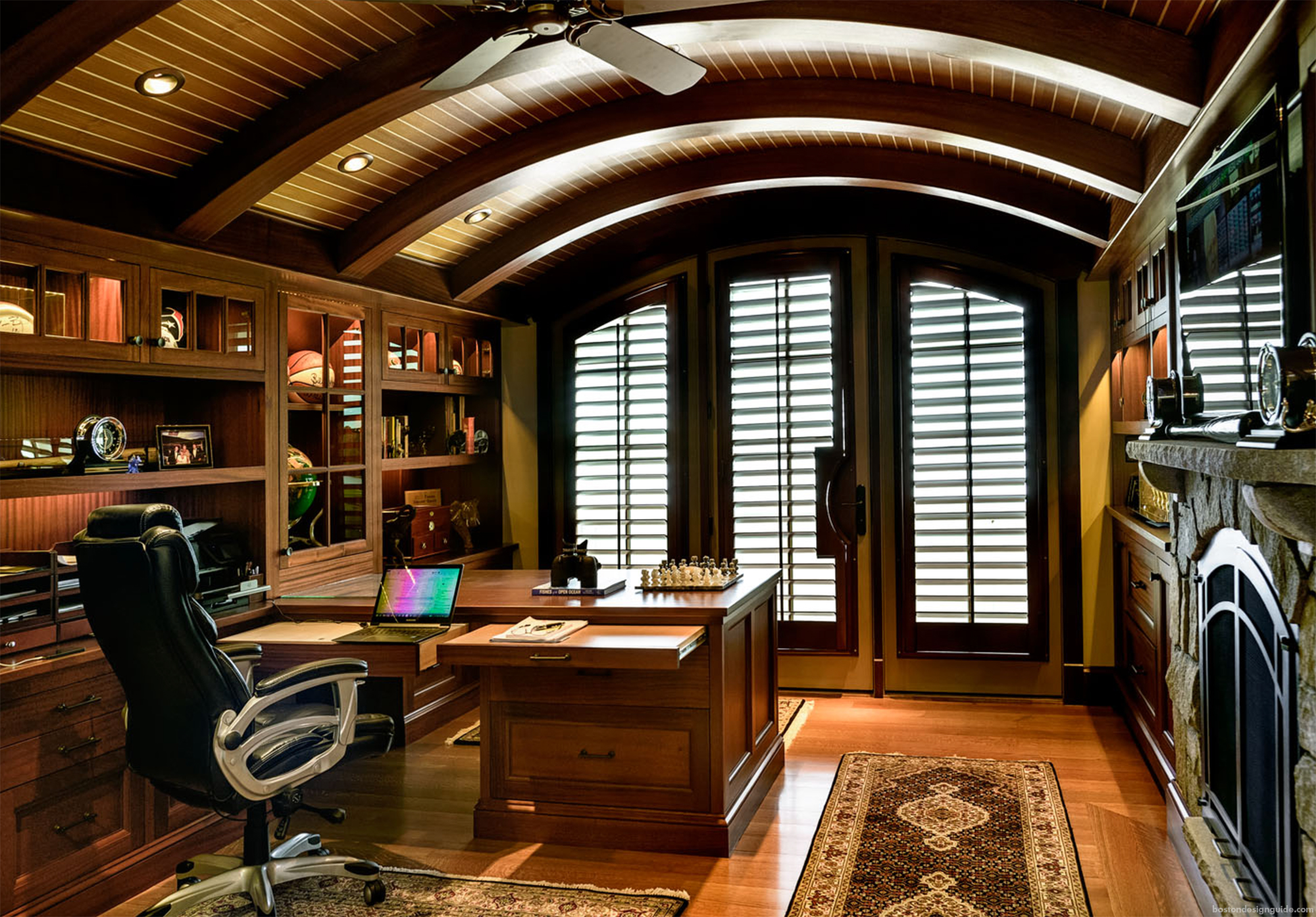 custom home office construction in New England homes