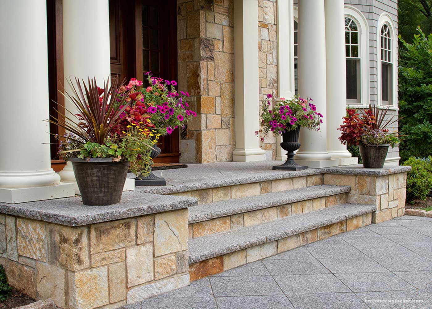 front entry way stone steps