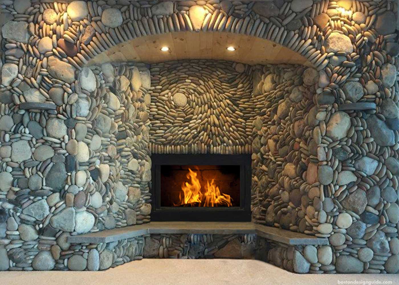 stone fireplace