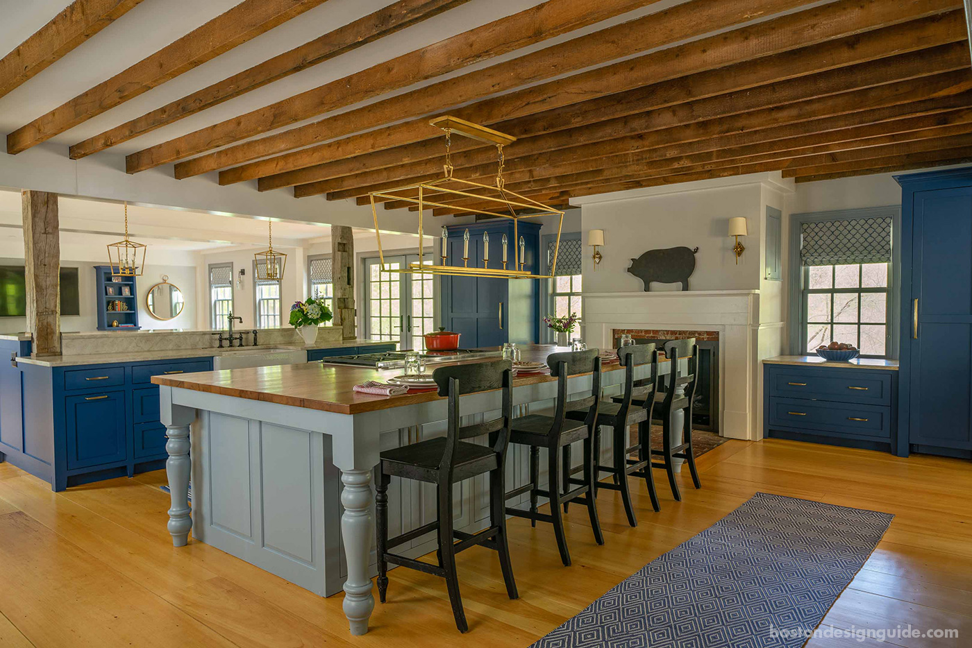 Farmhouse-style kitchen for a historic renovation by Cummings Architects