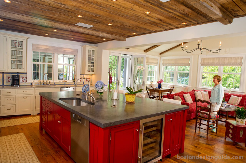 Red kitchen island