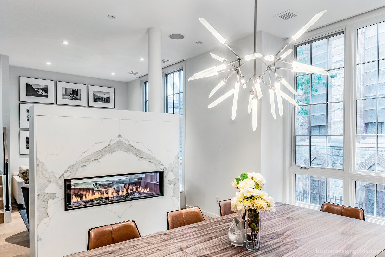 Interior of an upscale Boston row house built by Columbia Contracting Corp.