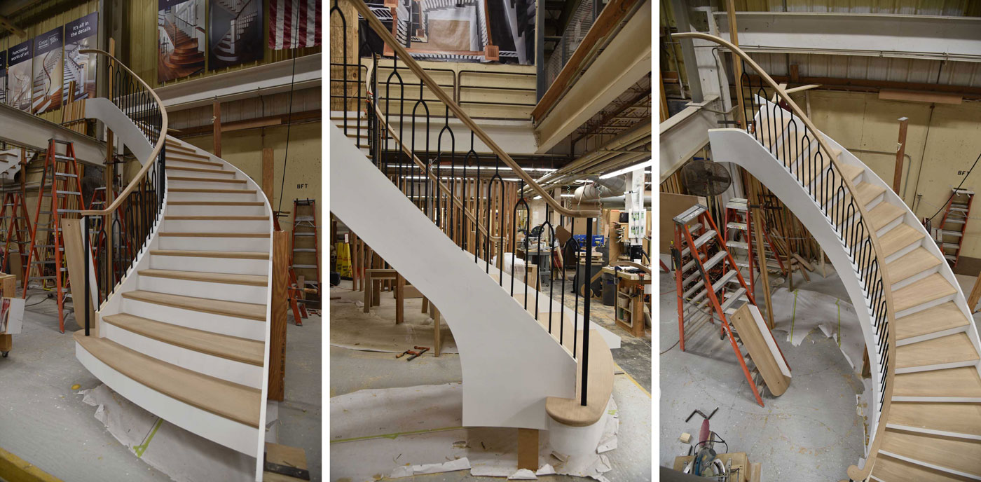 Curved Stair Construction. Horner Millwork, Cooper Stairworks
