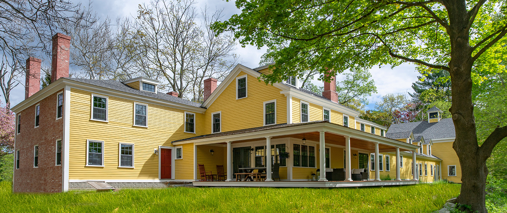 Authentic wraparound porch created for a Federal Era renovation by Cummings Architects