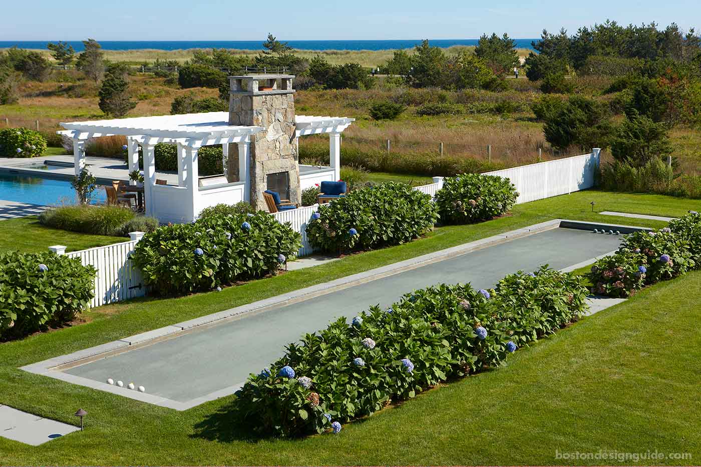 Bocce ball court designed by Dan Gordon Landscape Architects