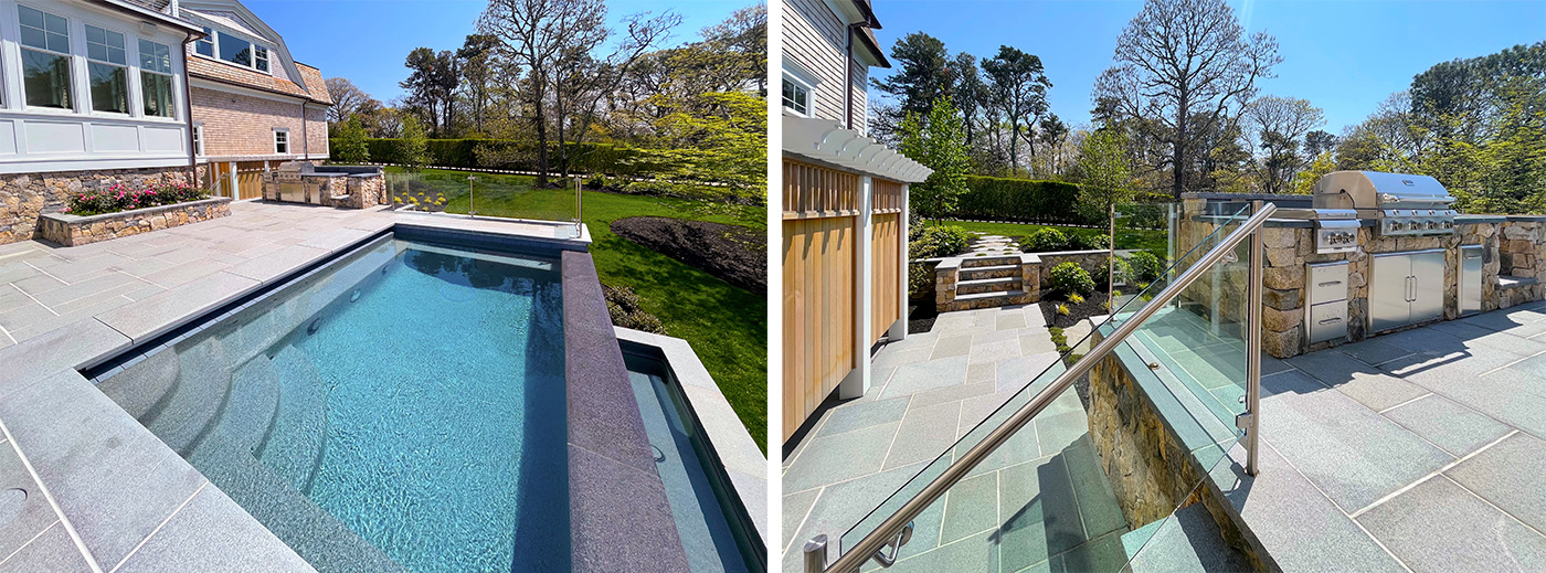 Digs Design Mudge Chatham Pool (left) and BBQ (right). Photo: Greg Premru