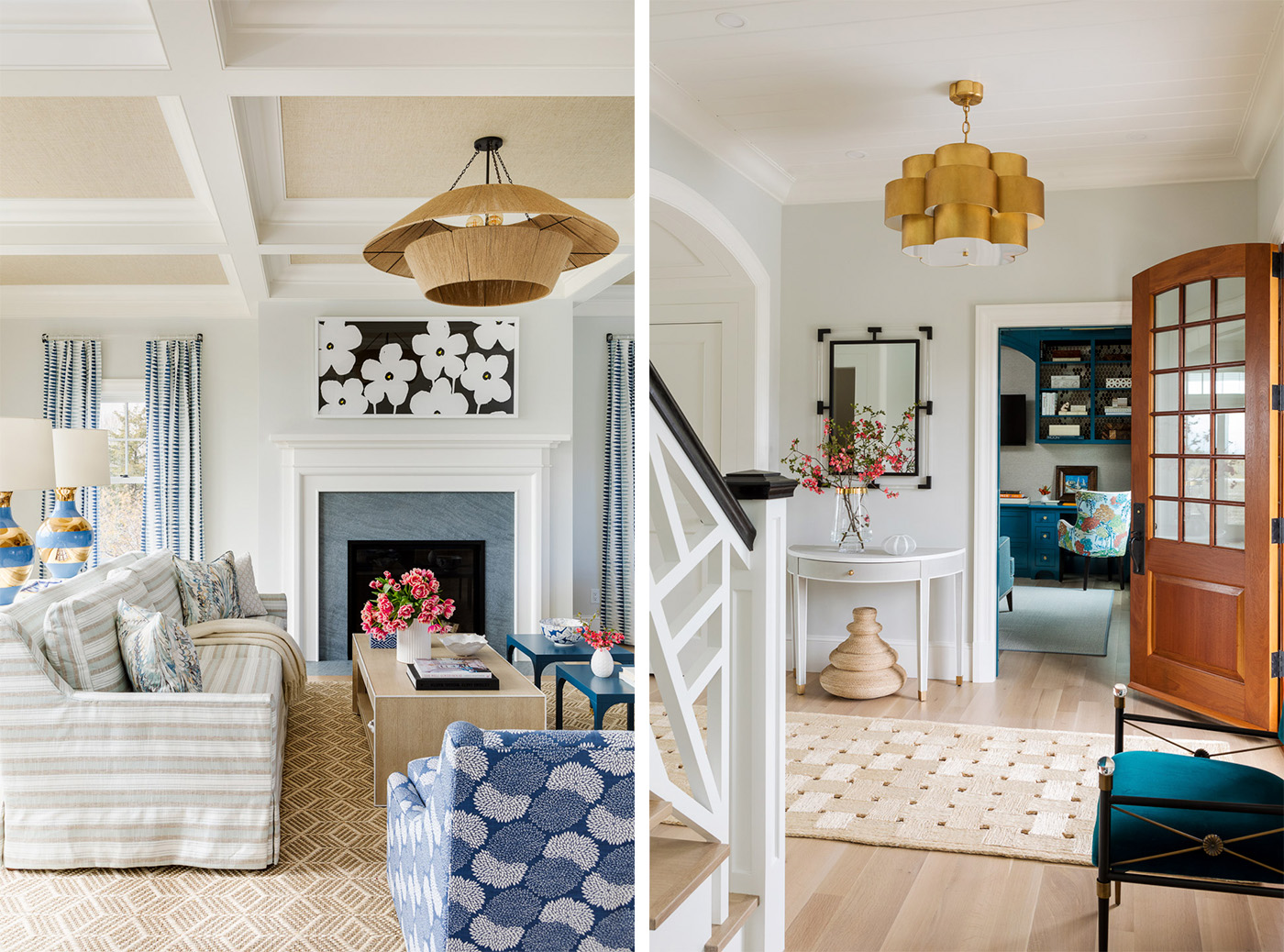 Digs Design Mudge Chatham Living Room (left) and Entrance Way/Office (right). Photo: Greg Premru