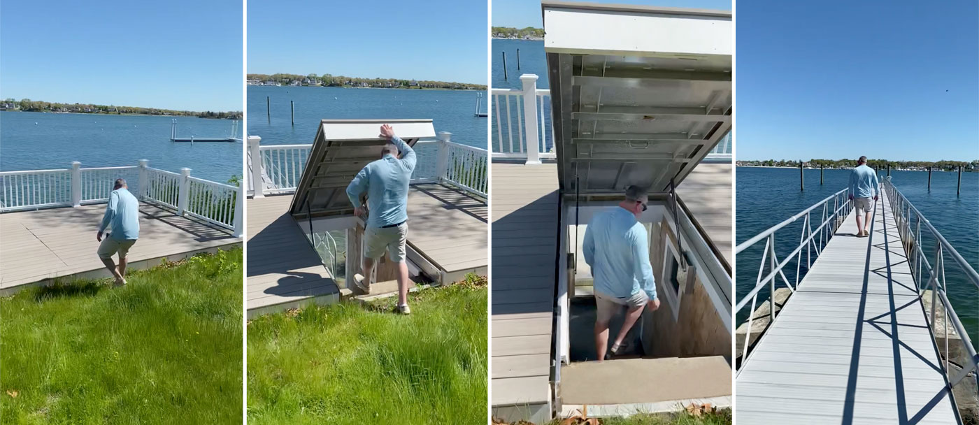 McKay Architects Deck opening to dock stair, Wareham, MA