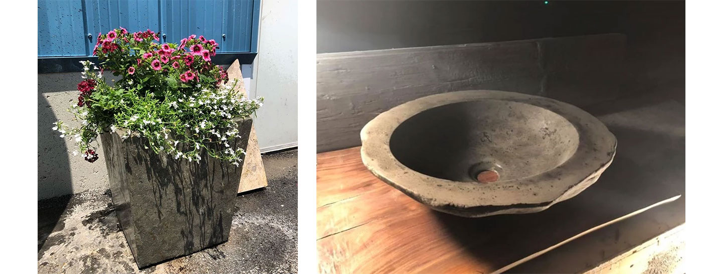 Concrete planter and vessel by Elements Concrete Co.