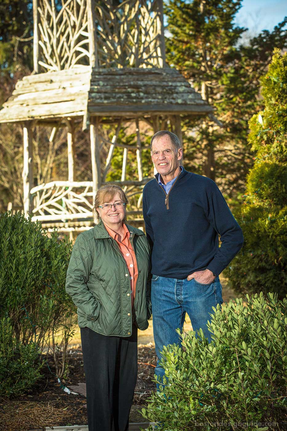 Board members Lynne Bower and Finley Perry at Wellesley's Elm Bank