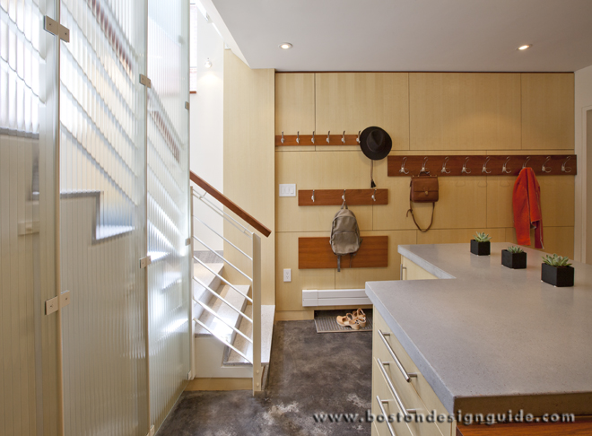 high-end contemporary mudroom