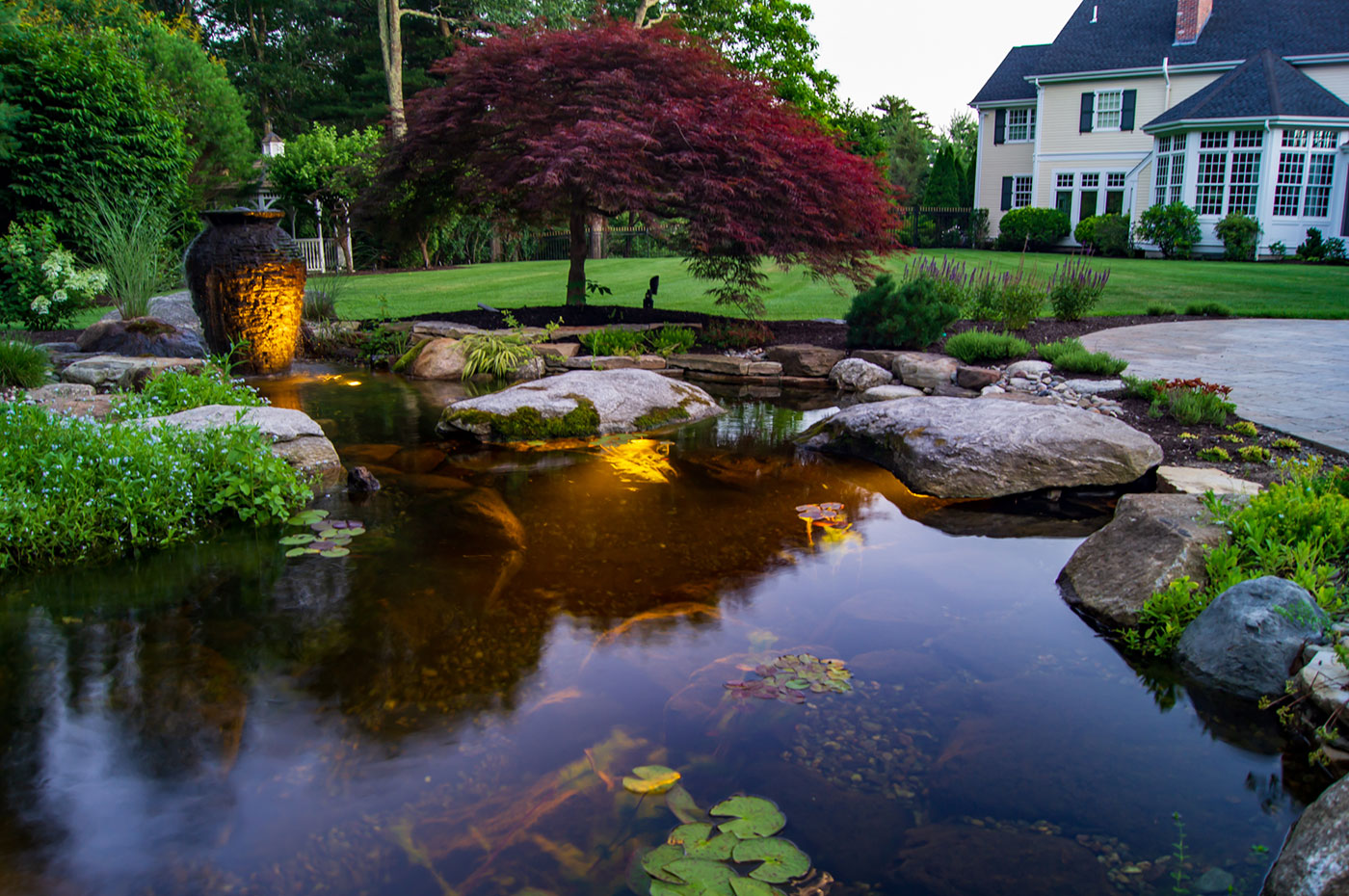 Residential Landscape Water Feature by FallingWater Scapes