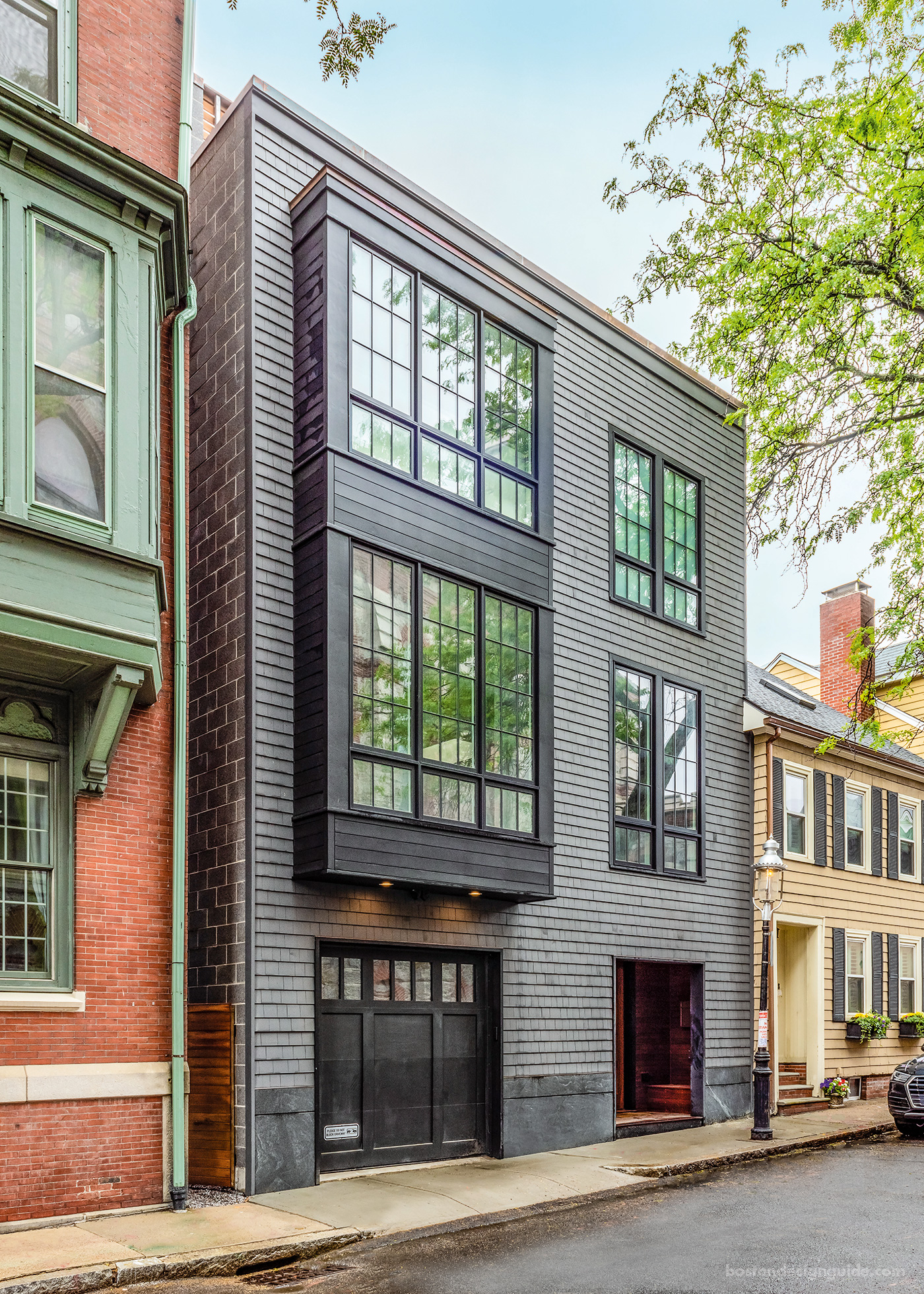 An upscale three-level Boston row house constructed by Columbia Contracting Corp.