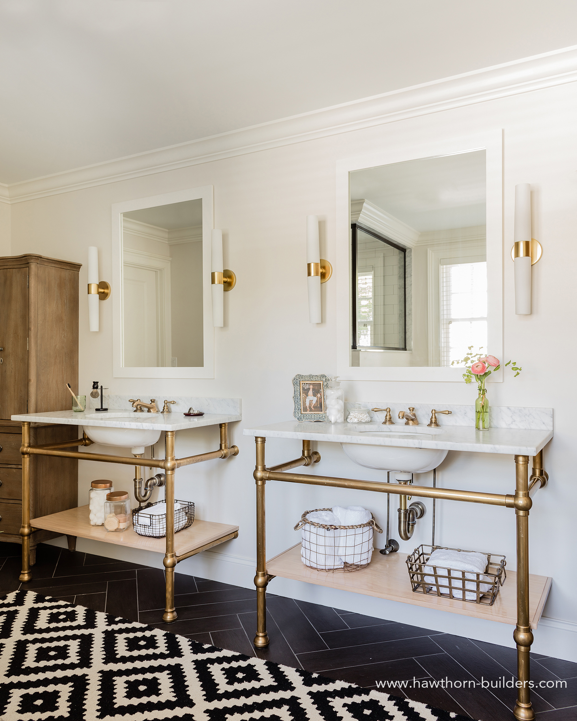 Hawthorn Builders Master Bathroom with Palmer Sink Legs