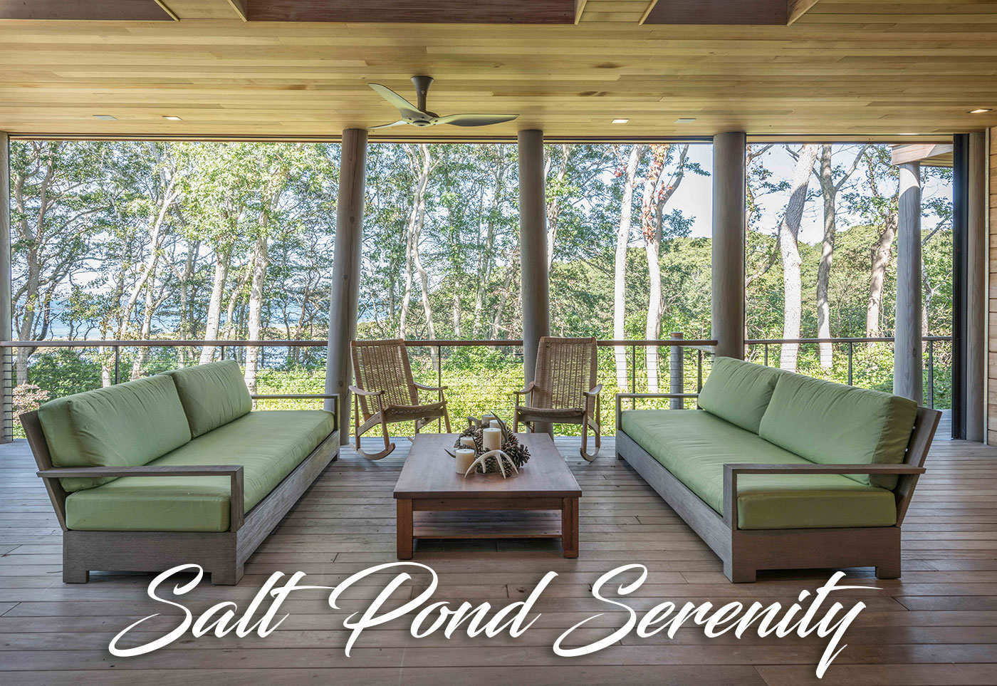 Screen porch on a salt pond by Jill Neubauer Architects, Inc.