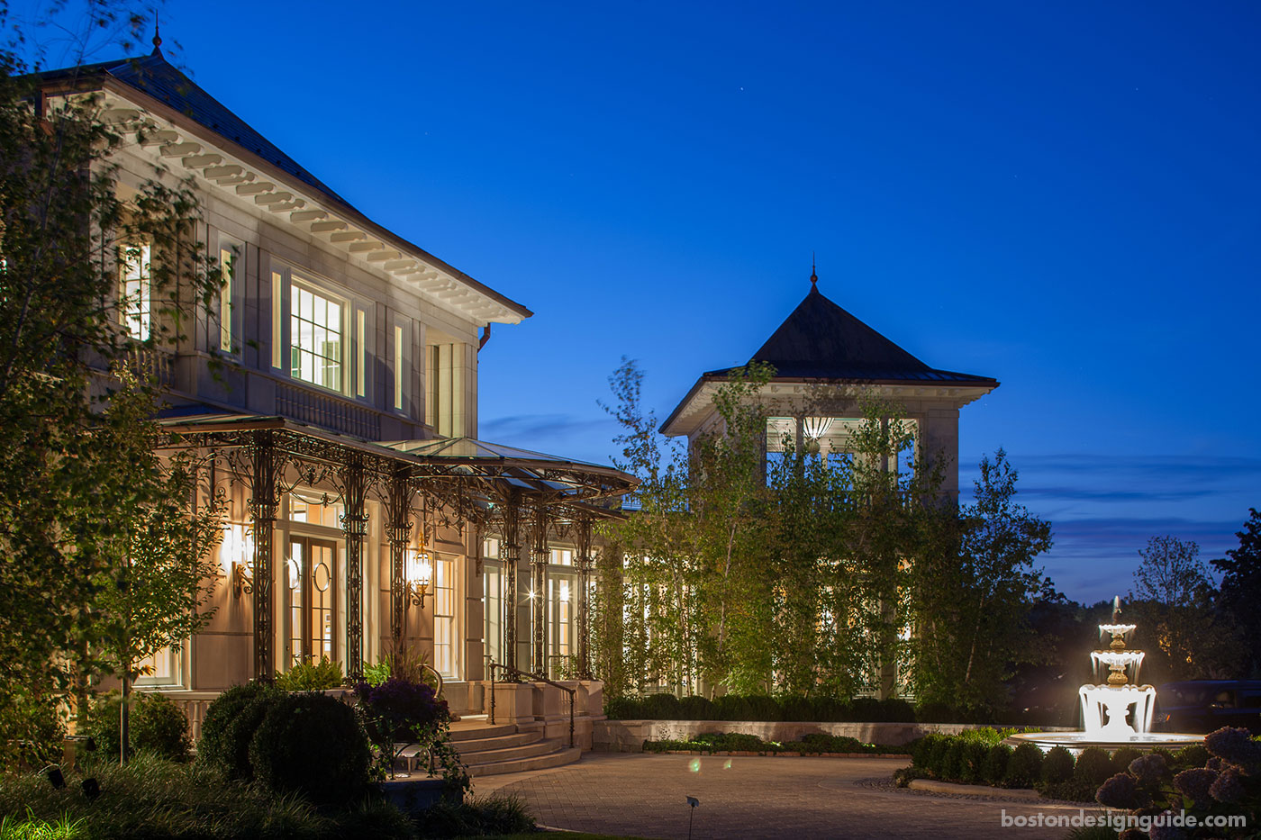 Intricate ironwork on a Manchester by the Sea estate by Kistler & Knapp Builders