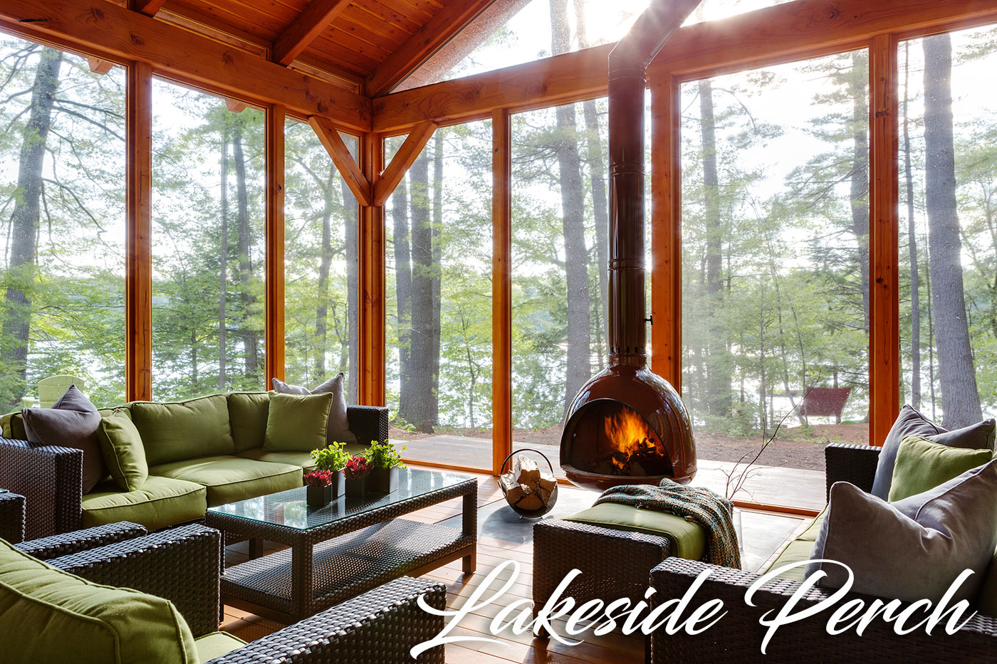 Lakeside screened porch by LDa Architecture & Interiors