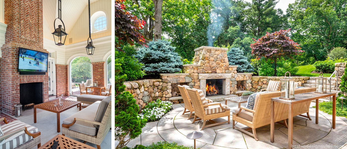 porch and outdoor fire pit 