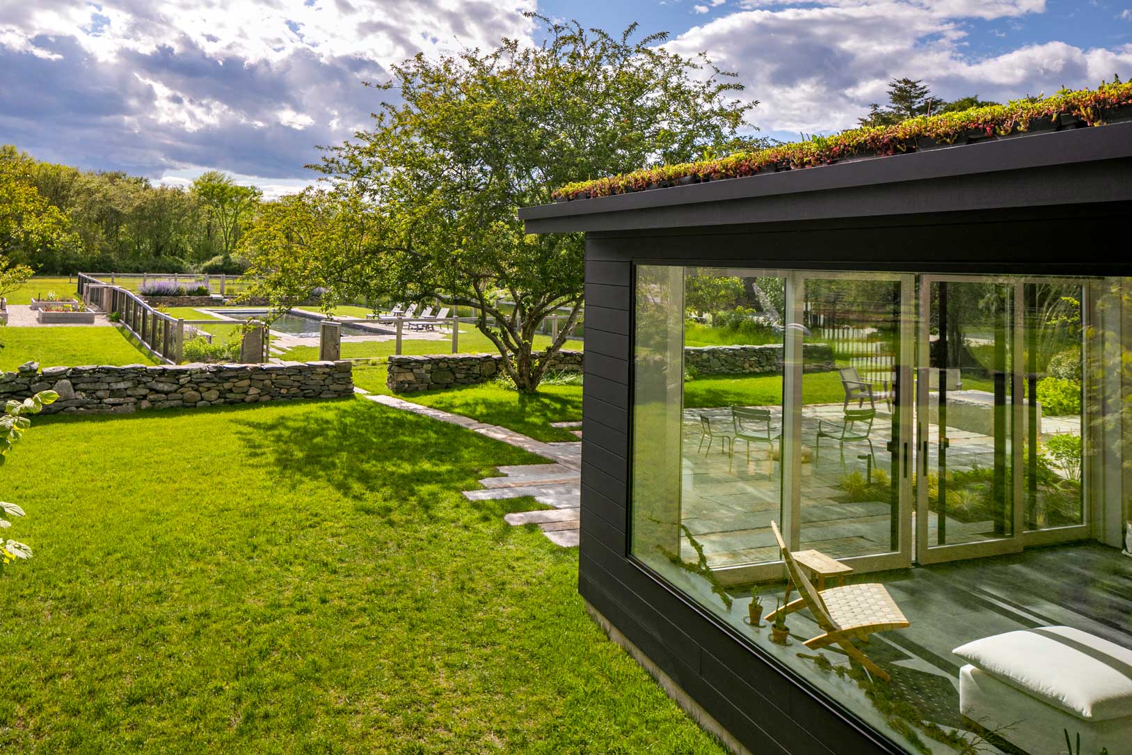 view of backyard and pool 