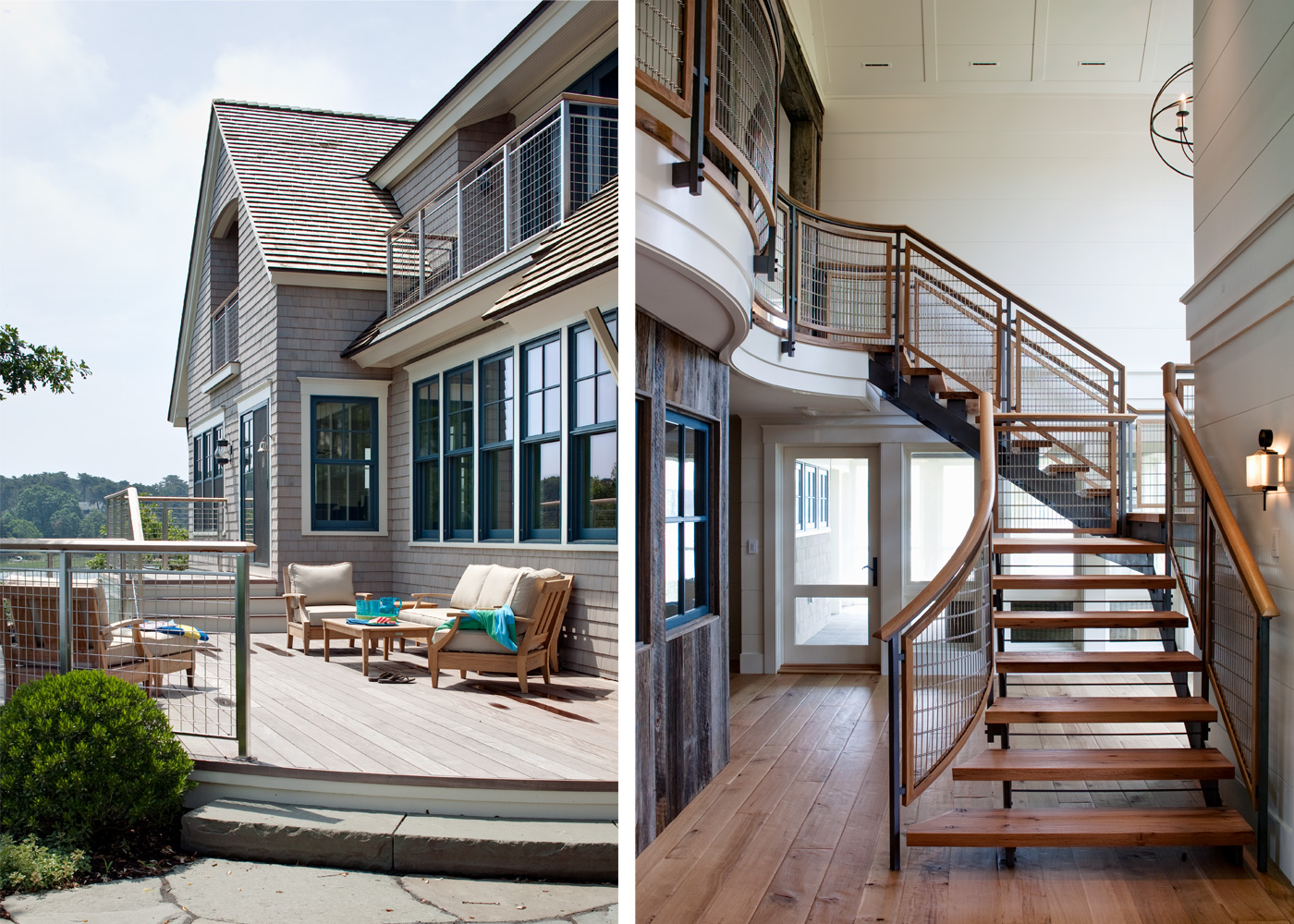 image of a cape cod deck and custom designed stairway