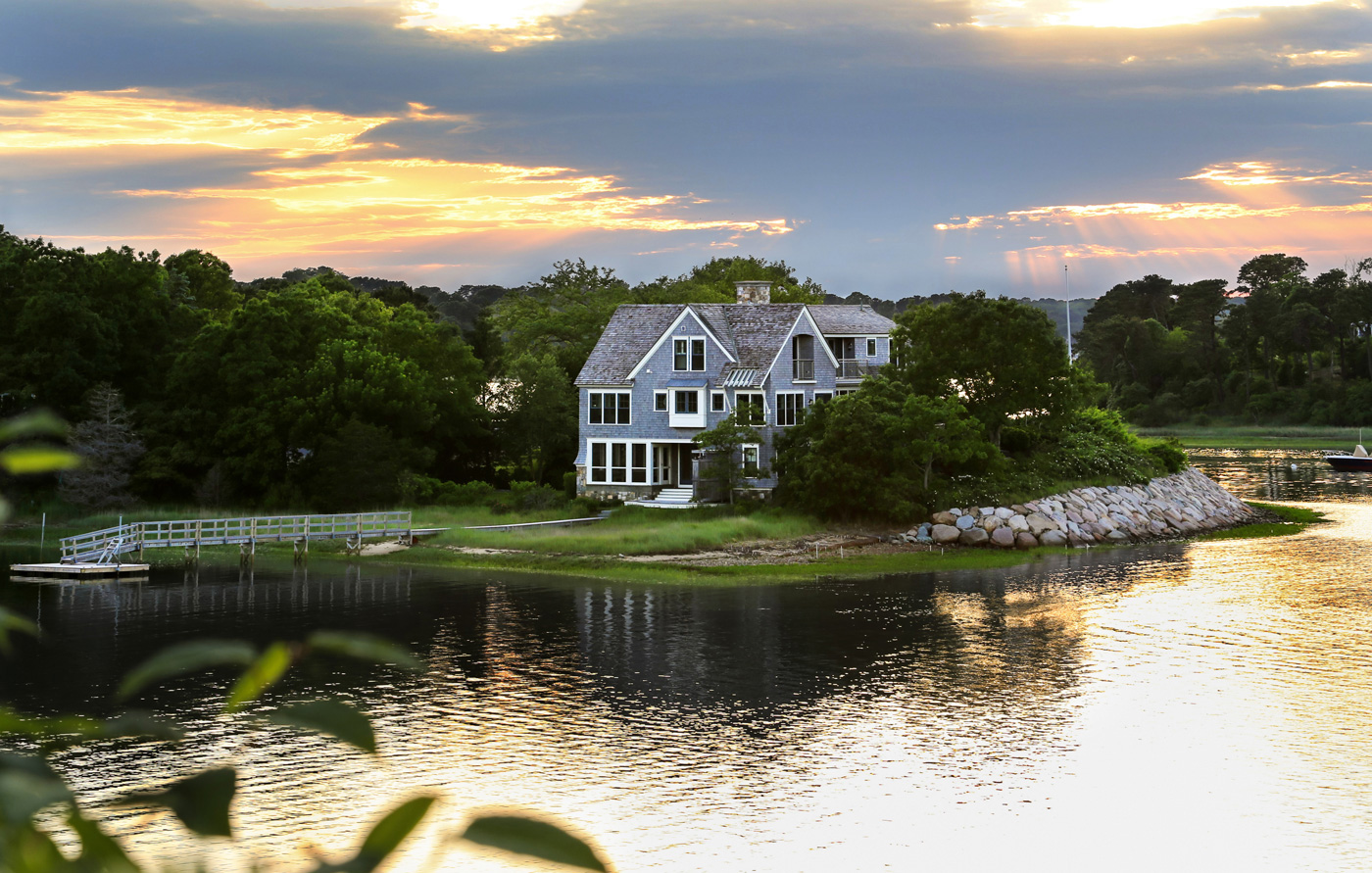 Custom home along the water