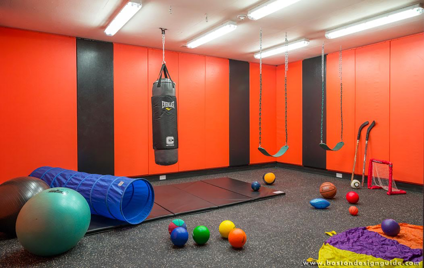 Padded Home Gym - Mellowes & Paladino Architects; brookes + hill Custom Builders; Richard Mandelkorn Photography