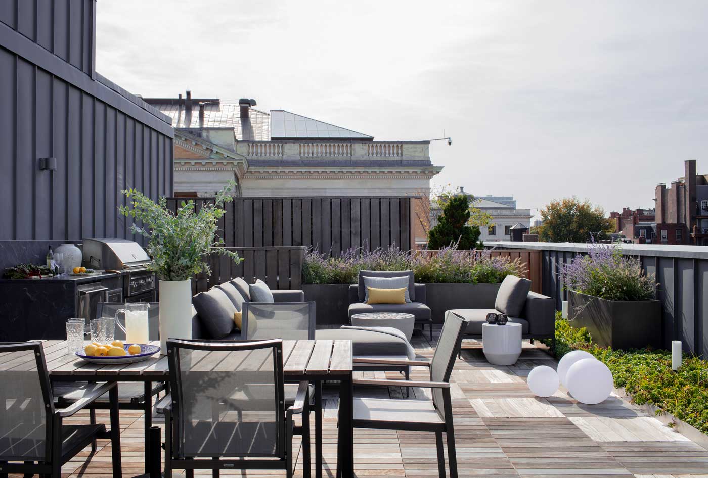 Rooftop deck dining area