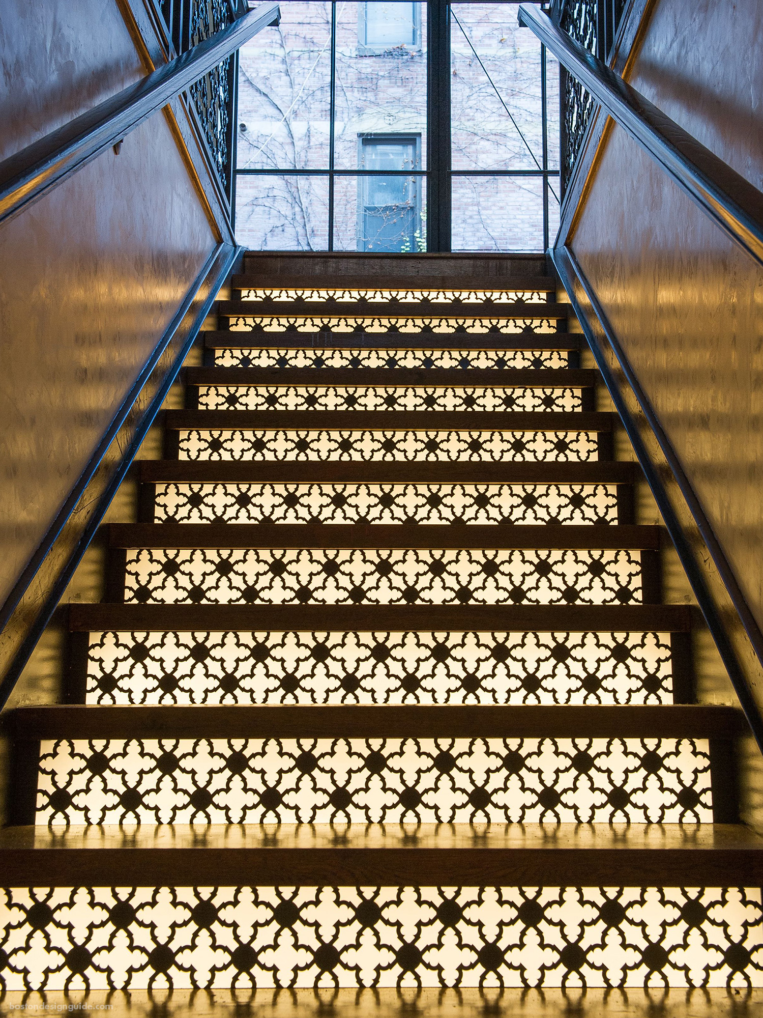 Laser-cut steel risers by Make Architectural Metalworking