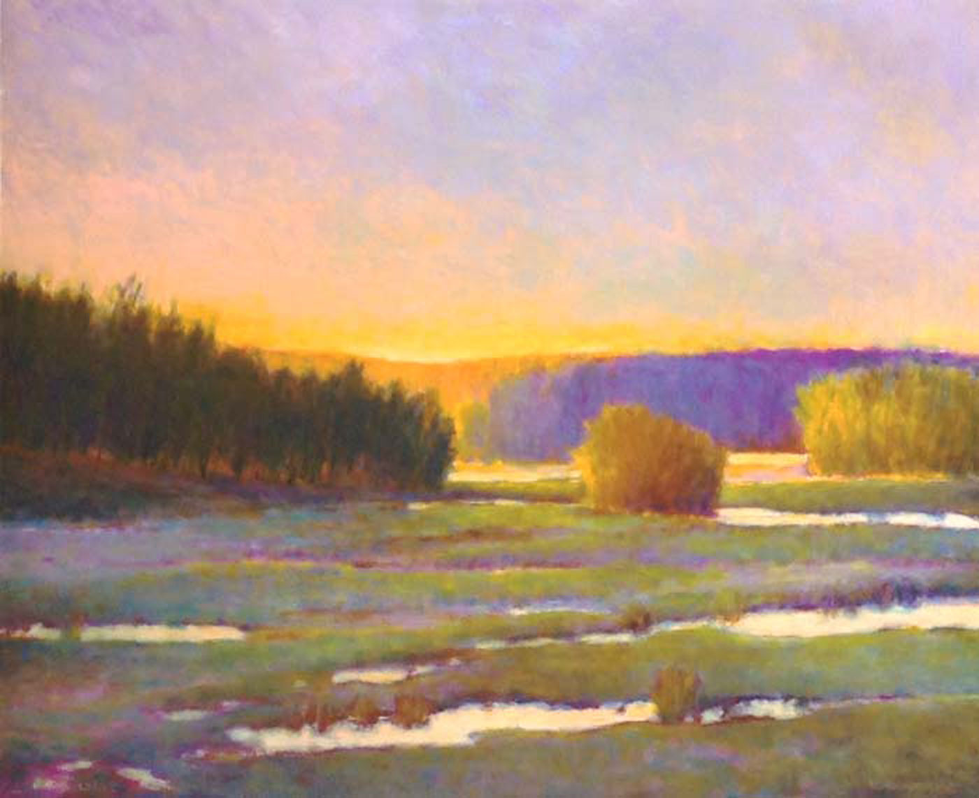 Marsh Green Gold by Ken Elliott featured at Renjeau Galleries in Natick, Mass.