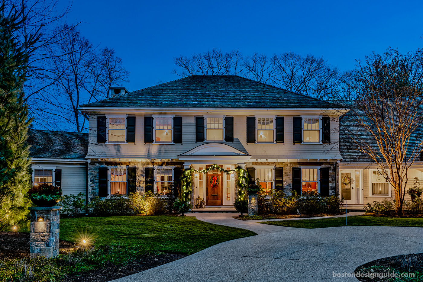 High-end holiday decorations in a New England home by R.P. Marzilli & Co.