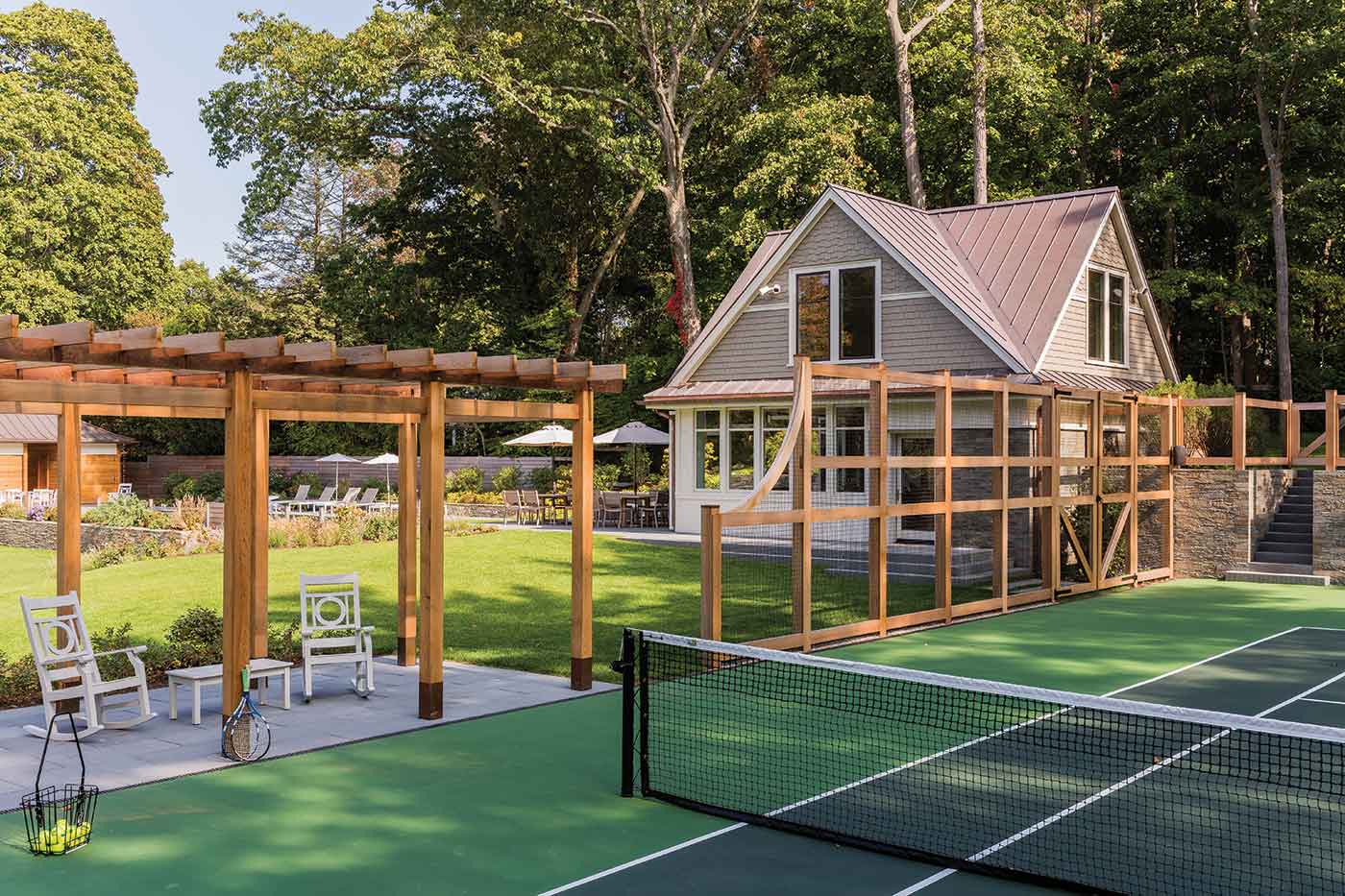 Tennis court design by Matthew Cunningham Landscape Design