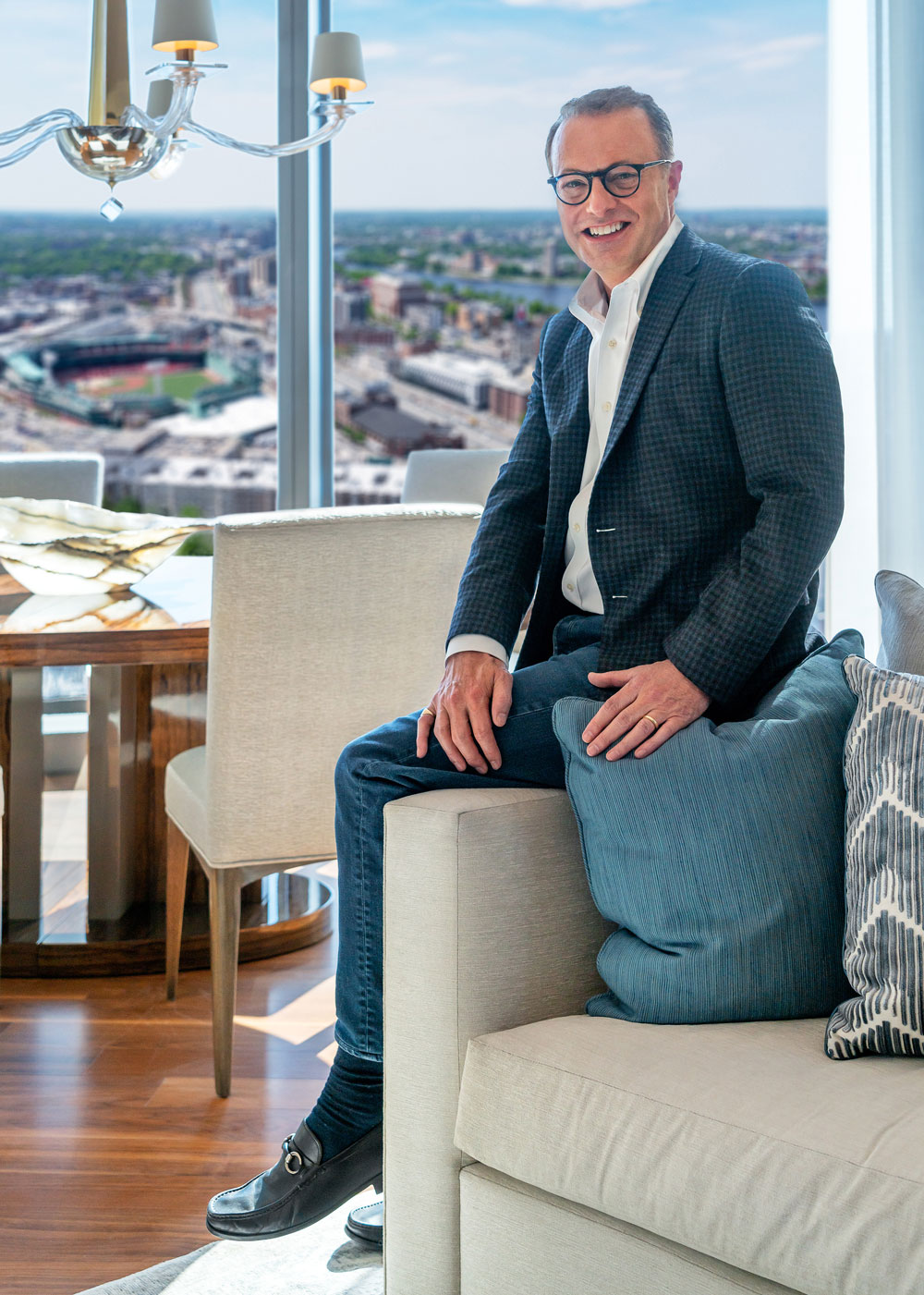 Interior Designer Michael Carter of Carter & Company, in Boston's new One Dalton, Four Seasons Hotel and Private Residences