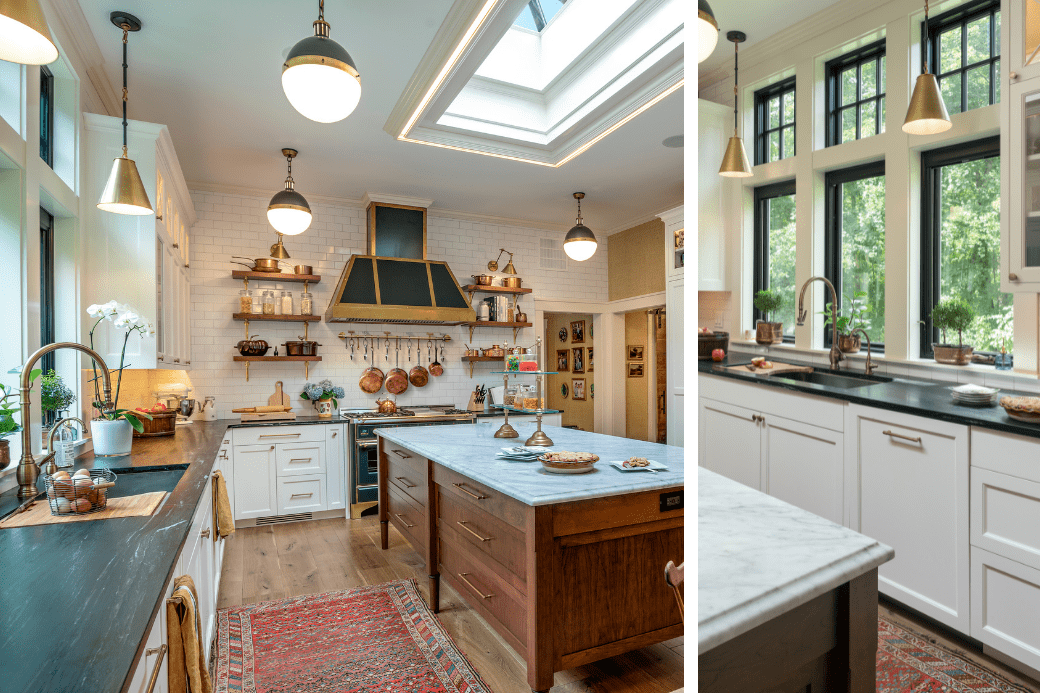 Modern farmhouse kitchen with oak and brass finishes by JH Klein Wassink