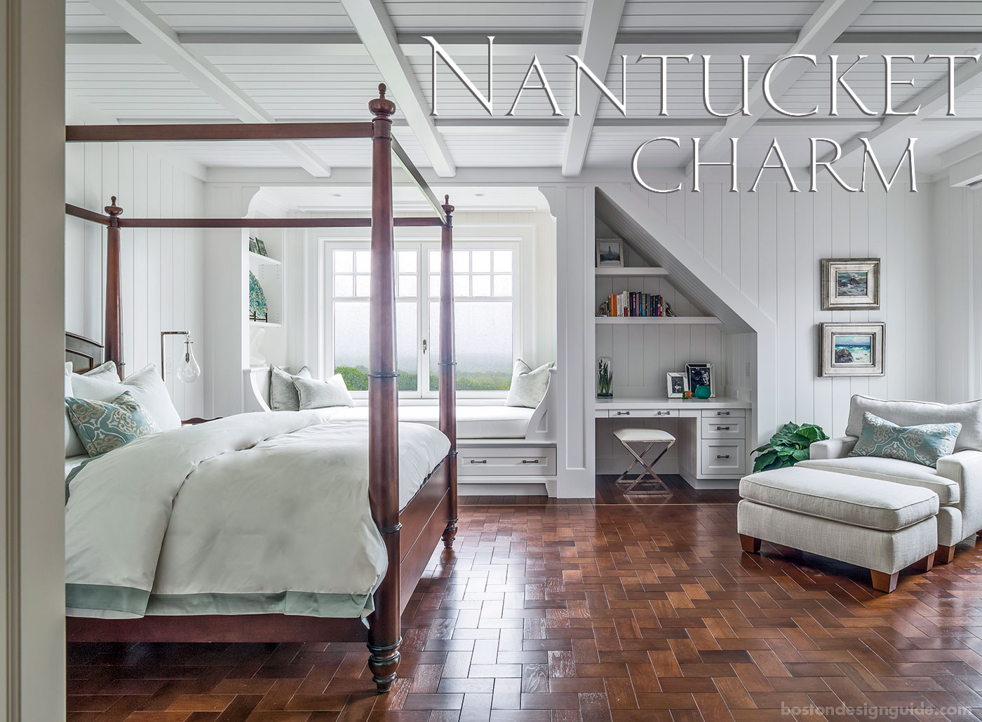 Guest bedroom with an interior design inspired by Nantucket