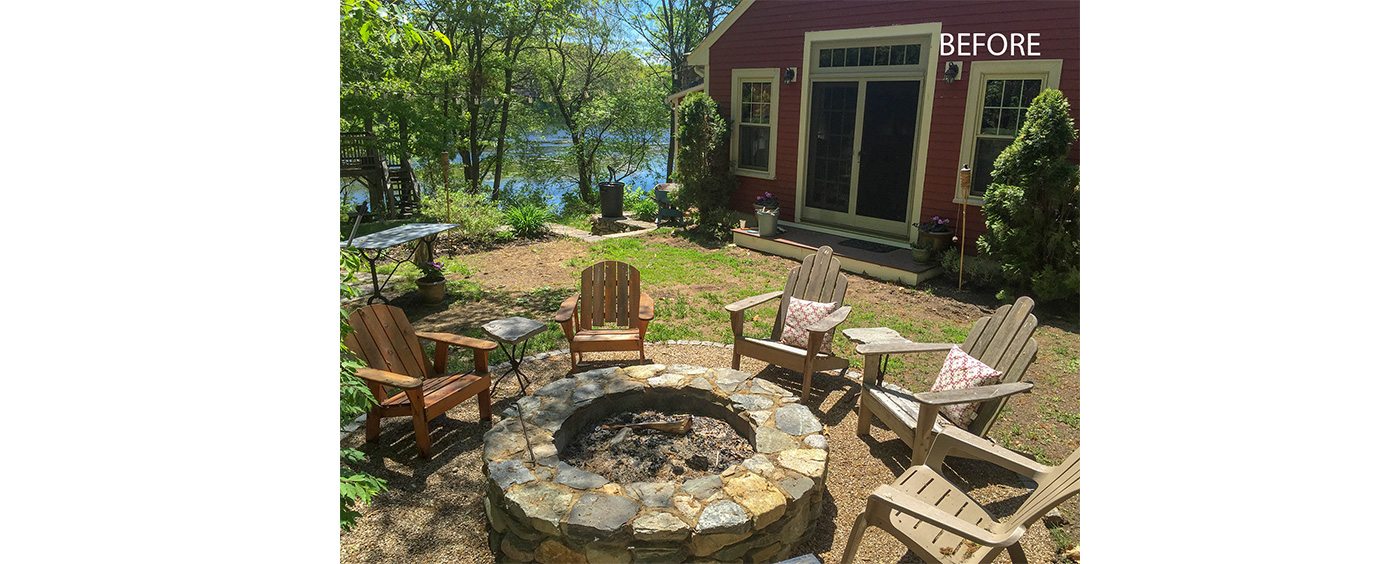 "Before" shot of a Family Outdoor Landscape Project by Plymouth Quarries