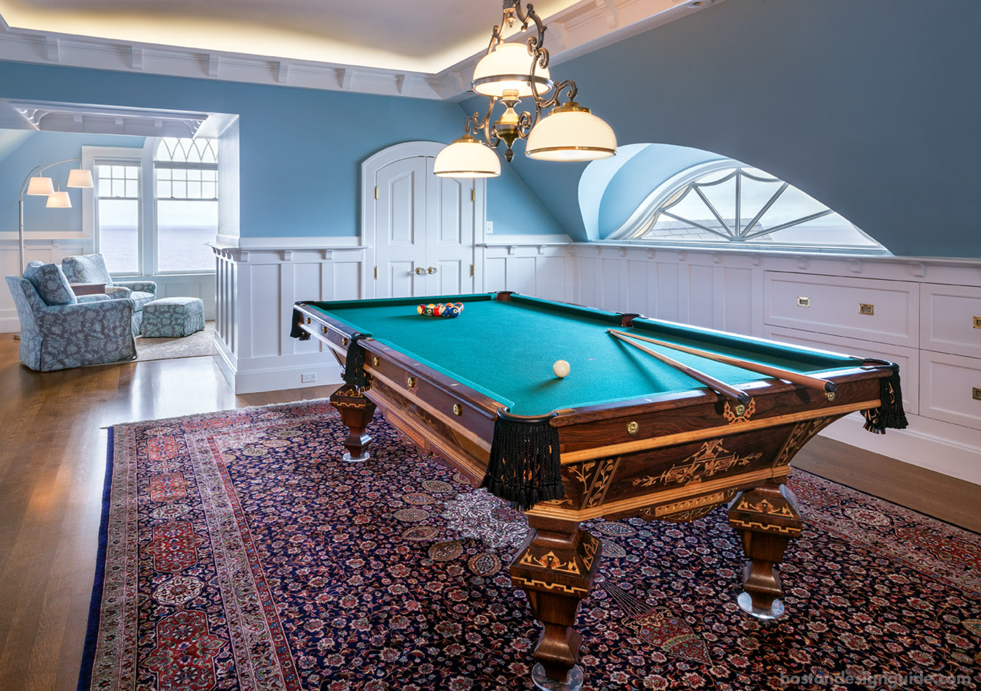 Restored antique pool table