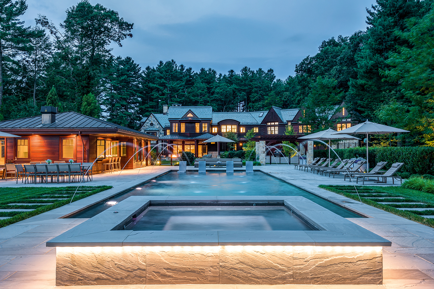 Multi-programmed pool terrrace by R.P. Marzilli & Company