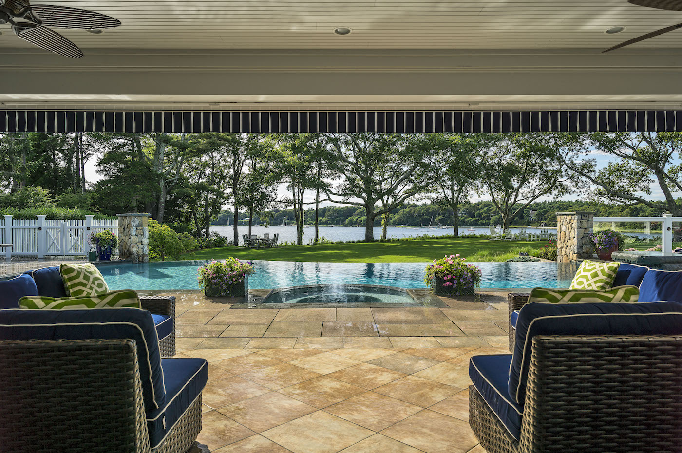 Pool Design, Infinity Edge Pool, Negative Edge Pool, Oyster Harbor, Sudbury Design Group