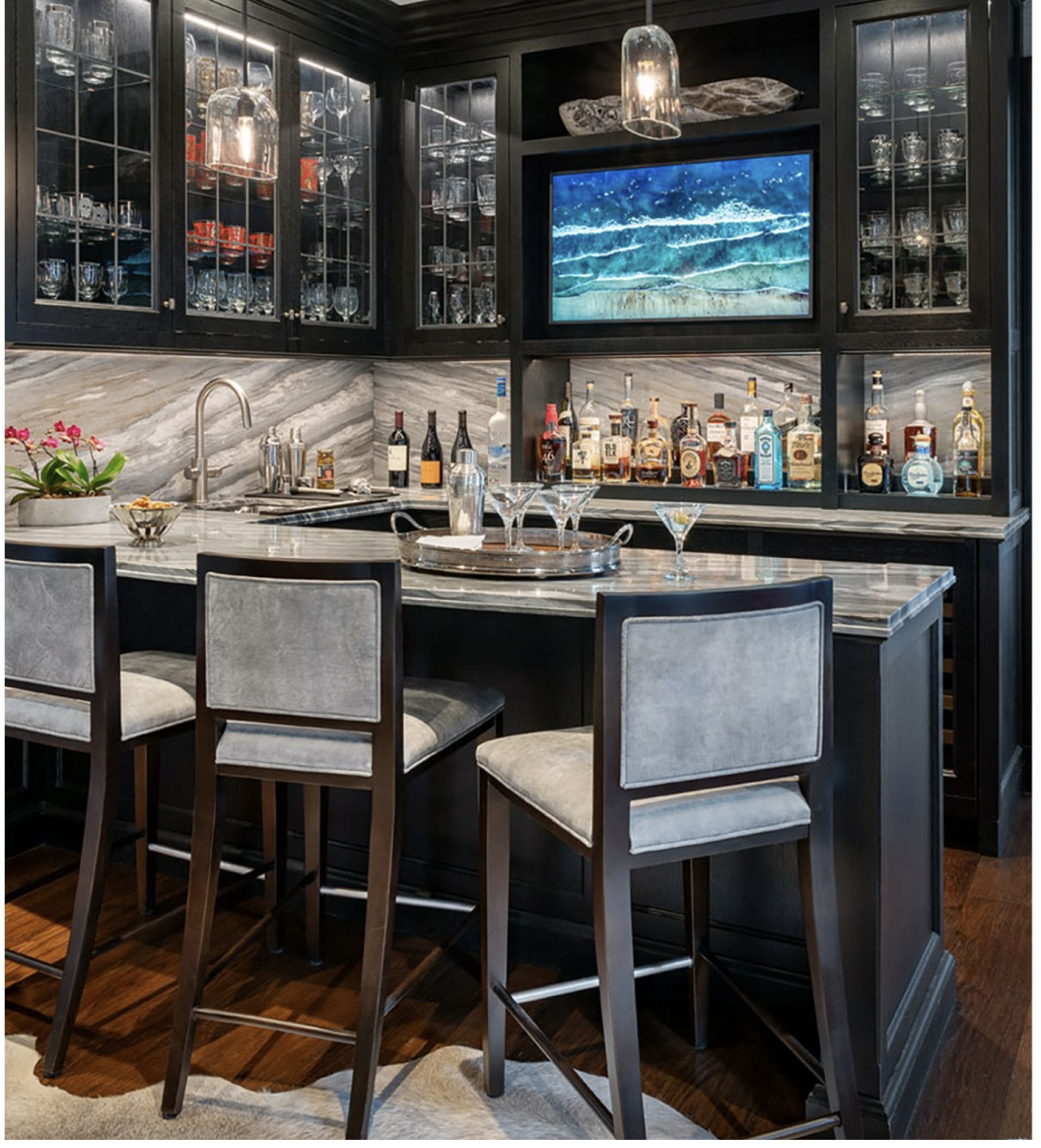 Wet Bar - Kotzen Interiors; Elite Media Solutions; Cambridgeport Construction, Catherine Truman Architects; Warren Patterson Photography